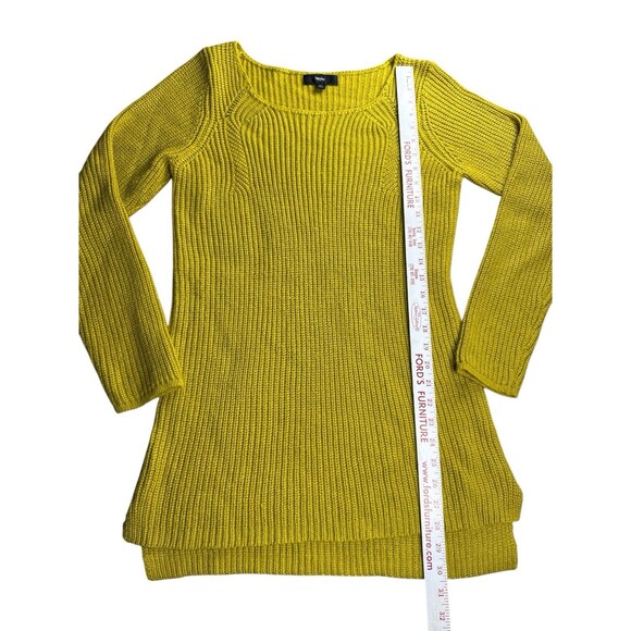 Mossimo Women’s Mustard Scoop Neck Sweater Hi Low Hem Medium Cozy Casual - Picture 5 of 7
